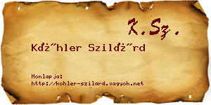 Köhler Szilárd névjegykártya