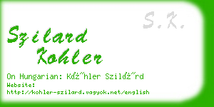 szilard kohler business card